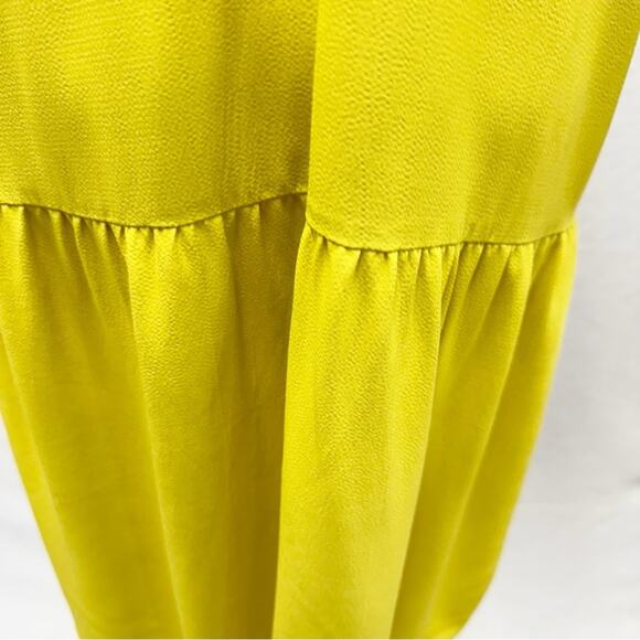 Eileen Fisher Drop Waist Shift Dress Back Tie Lagenlook in Yarrow Citron Size XS - Picture 11 of 16